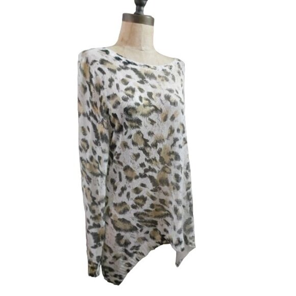 Alberto Makali Size XL Semi Sheer Woven Designer Knit Top - Picture 2 of 2